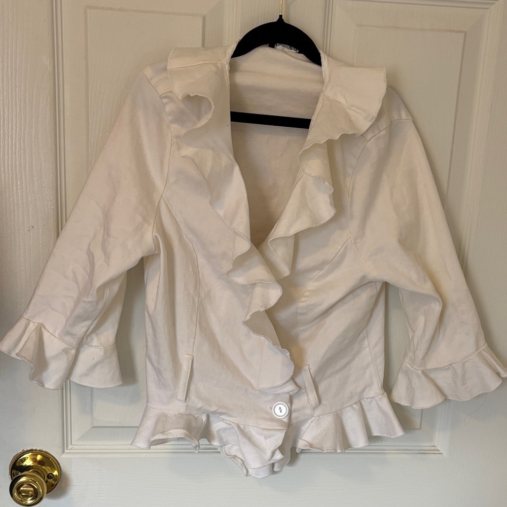 White Ruffled Blouse